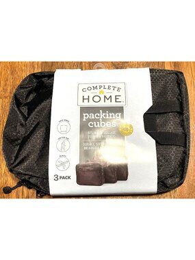 3PK Complete Home Packing Cubes 10in - 15in Black Organizers Travel Space Saver